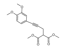 dimethyl 2-(3-(3,4-dimethoxyphenyl)prop-2-ynyl)malonate结构式