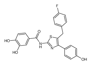 N-[5-(4-fluoro-benzyl)-4-(4-hydroxy-phenyl)-thiazol-2-yl]-3,4-dihydroxy-benzamide Structure