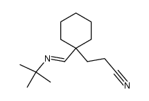 (E)-3-(1-((tert-butylimino)methyl)cyclohexyl)propanenitrile Structure