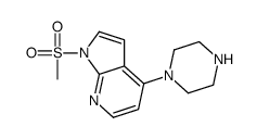 1H-PYRROLO[2,3-B]PYRIDINE, 1-(METHYLSULFONYL)-4-(1-PIPERAZINYL)- Structure
