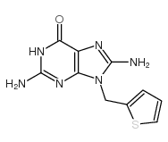 6H-Purin-6-one, 2,8-diamino-1,9-dihydro-9-(2-thienylmethyl)- Structure