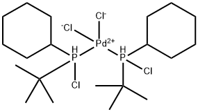 Dichlorobis(chloro-tert-butylcyclohexylphosphine)palladium (II) structure