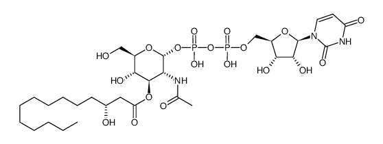 UDP-3-O-(3-hydroxymyristoyl)-N-acetylglucosamine结构式