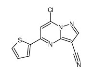 7-氯-5-(2-噻吩)吡唑并[1,5-a]嘧啶-3-甲腈结构式