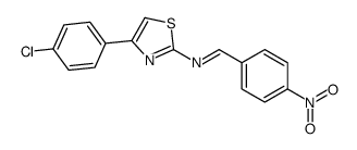 N-[4-(4-chlorophenyl)-1,3-thiazol-2-yl]-1-(4-nitrophenyl)methanimine结构式