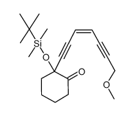 (Z)-2-(7-methoxyhept-3-ene-1,5-diynyl)-2-<(tert-butyldimethylsilyl)oxy>cyclohan-1-one结构式