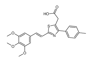 2-[4-(4-methylphenyl)-2-[(E)-2-(3,4,5-trimethoxyphenyl)ethenyl]-1,3-thiazol-5-yl]acetic acid结构式