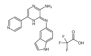 3-N-(1H-indol-5-yl)-5-pyridin-4-ylpyrazine-2,3-diamine,2,2,2-trifluoroacetic acid结构式