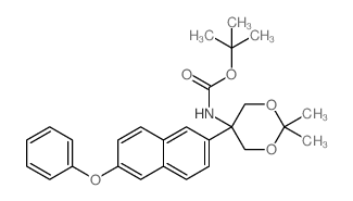 TERT-BUTYL 2,2-DIMETHYL-5-(6-PHENOXYNAPHTHALEN-2-YL)-1,3-DIOXAN-5-YLCARBAMATE结构式