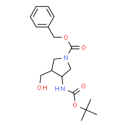 3-((叔丁氧羰基)氨基)-4-(羟甲基)吡咯烷-1-羧酸苄酯图片