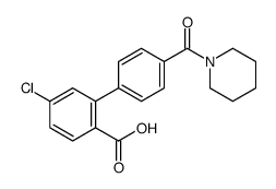 4-chloro-2-[4-(piperidine-1-carbonyl)phenyl]benzoic acid结构式