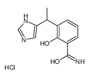 2-hydroxy-3-[1-(3H-imidazol-4-yl)ethyl]benzamide hydrochloride Structure