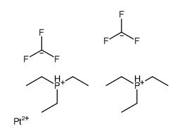 platinum(2+),triethylphosphanium,trifluoromethane Structure