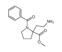 methyl 2-(2-aminoethyl)-1-benzoylpyrrolidine-2-carboxylate结构式
