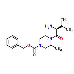 Benzyl 3-methyl-4-(L-valyl)-1-piperazinecarboxylate结构式