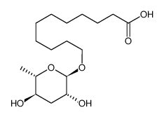 11-(((2R,3R,5R,6S)-3,5-dihydroxy-6-methyltetrahydro-2H-pyran-2-yl)oxy)undecanoic acid Structure