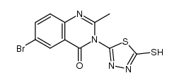 6-bromo-3-(5-mercapto-1,3,4-thiadiazol-2-yl)-2-methylquinazolin-4(3H)-one结构式