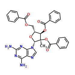 2-Amino-2',3',5'-tri-O-benzoyl-2'-C-methyladenosine Structure