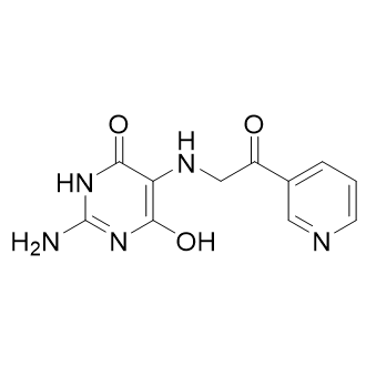 2-Amino-6-hydroxy-5-((2-oxo-2-(pyridin-3-yl)ethyl)amino)pyrimidin-4(3H)-one Structure