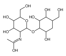 2-O-(2-acetamido-2-deoxyglucopyranosyl)-5a-carbamannopyranose结构式