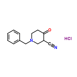 1-Benzyl-4-oxo-3-piperidinecarbonitrile hydrochloride (1:1)结构式