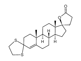 3,3-(ethylenedithio)-17α-pregn-4-ene 21,17-carbolactone结构式