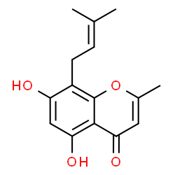 5,7-Dihydroxy-2-methyl-8-(3-methyl-2-butenyl)-4H-1-benzopyran-4-one结构式