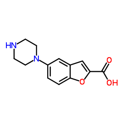 5-(1-Piperazinyl)-1-benzofuran-2-carboxylic acid Structure