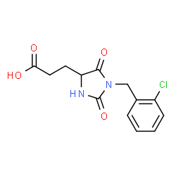 3-{1-[(2-chlorophenyl)methyl]-2,5-dioxoimidazolidin-4-yl}propanoic acid结构式