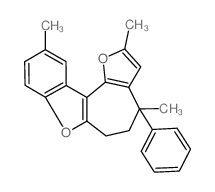 4H-Furo[2',3':3,4]cyclohepta[1,2-b]benzofuran, 5,6-dihydro-2,4,10-trimethyl-4-phenyl- (en)结构式