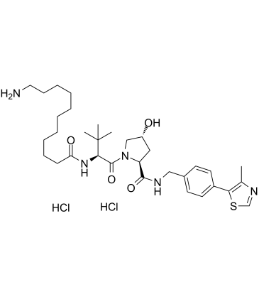 (S,R,S)-AHPC-C10-NH2 dihydrochloride结构式