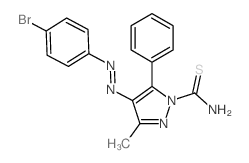 1H-Pyrazole-1-carbothioamide,4-[2-(4-bromophenyl)diazenyl]-3-methyl-5-phenyl-结构式