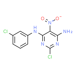 2-chloro-N4-(3-chlorophenyl)-5-nitropyrimidine-4,6-diamine结构式