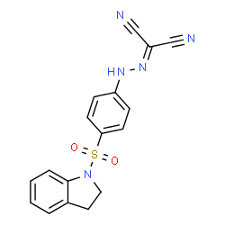 {[4-(2,3-Dihydro-1H-indol-1-ylsulfonyl)phenyl]hydrazono}malononitrile结构式