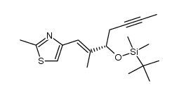 (1E,3S)-4-[3-(tert-butyldimethylsilanyloxy)-2-methyl-hept-1-ene-5-ynyl]-(2-methyl-1,3-thiazole)结构式