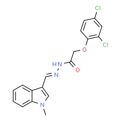 2-(2,4-dichlorophenoxy)-N'-[(E)-(1-methyl-1H-indol-3-yl)methylidene]acetohydrazide结构式
