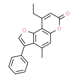 9-ethyl-4-methyl-3-phenylfuro[2,3-f]chromen-7-one结构式