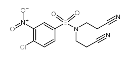 4-chloro-N,N-bis(2-cyanoethyl)-3-nitrobenzenesulfonamide结构式