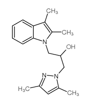 1-(2,3-dimethylindol-1-yl)-3-(3,5-dimethylpyrazol-1-yl)propan-2-ol结构式