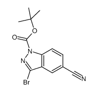 tert-butyl 3-bromo-5-cyano-1H-1-indazolecarboxylate结构式