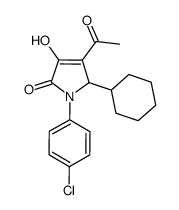 2H-Pyrrol-2-one, 4-acetyl-1-(4-chlorophenyl)-5-cyclohexyl-1,5-dihydro-3-hydroxy- structure