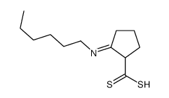 2-hexyliminocyclopentane-1-carbodithioic acid Structure