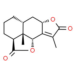 (4R)-2-Oxo-3,4aβ-dimethyl-4α-hydroxy-2,4,4a,5,6,7,8,8aβ,9,9aβ-decahydronaphtho[2,3-b]furan-5β-carboxylic acid lactone结构式