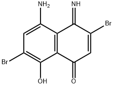 5-amino-8-oxy-3,7-dibromo-1,4-naphthaquinoneimine structure