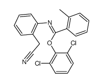 N-(2-Cyanomethyl-phenyl)-2-methyl-benzimidic acid 2,6-dichloro-phenyl ester结构式