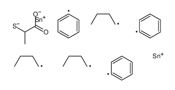 triphenylstannyl 2-tributylstannylsulfanylpropanoate Structure