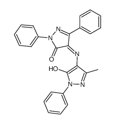 5-methyl-2,2',5'-triphenyl-1,2,2',4'-tetrahydro-4,4'-azanylylidene-bis-pyrazol-3-one结构式