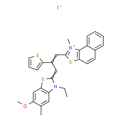 2-[3-(3-ethyl-6-methoxy-5-methyl-3H-benzothiazol-2-ylidene)-2-(2-thienyl)-1-propenyl]-1-methylnaphtho[1,2-d]thiazolium iodide Structure
