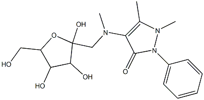 N-(2-(5-hydroxymethyl-2,3,4,5-tetrahydro-2,3,4-trihydroxy)furyl)methyl-N-methylantipyrine结构式