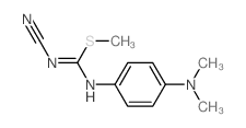 N-cyano-N-(4-dimethylaminophenyl)-1-methylsulfanyl-methanimidamide structure